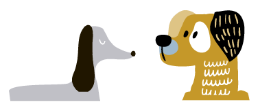 Illustration of two dogs